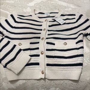 Abercrombie Kids Black and White Striped Cardigan